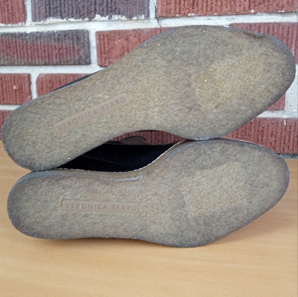 NWT Veronica Beard 'Aari 2' Water-Repellent Genuine Leather Wedge Booties in Blk - Picture 12 of 14